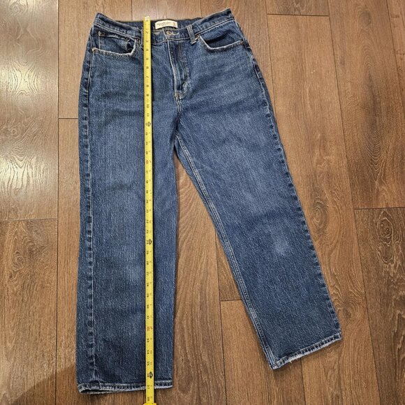 Abercrombie & Fitch Women's Blue Vintage Straight Leg High Rise Sz 29 / 8 Short - Picture 11 of 14
